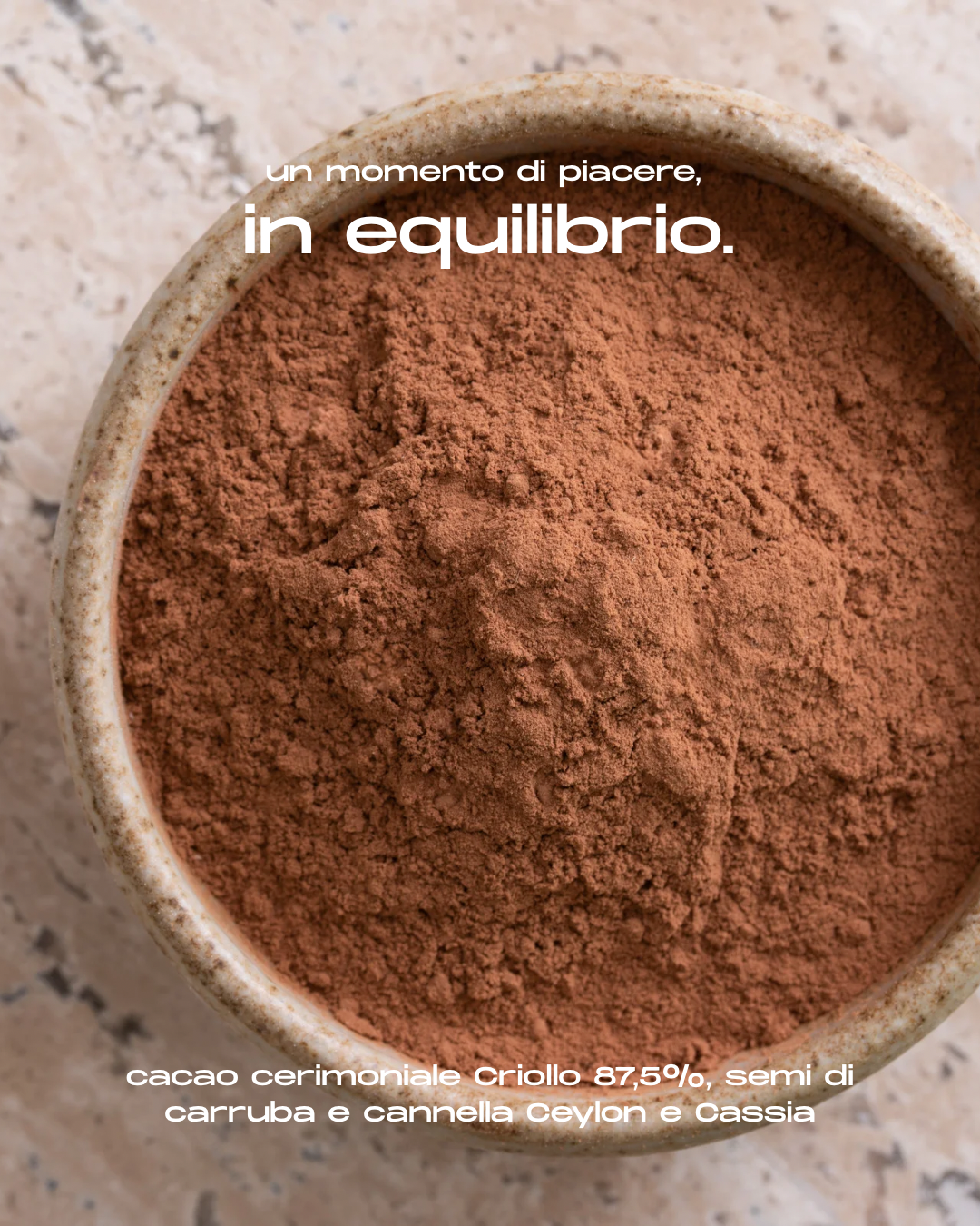 Cacao cerimoniale con semi di carruba e cannella