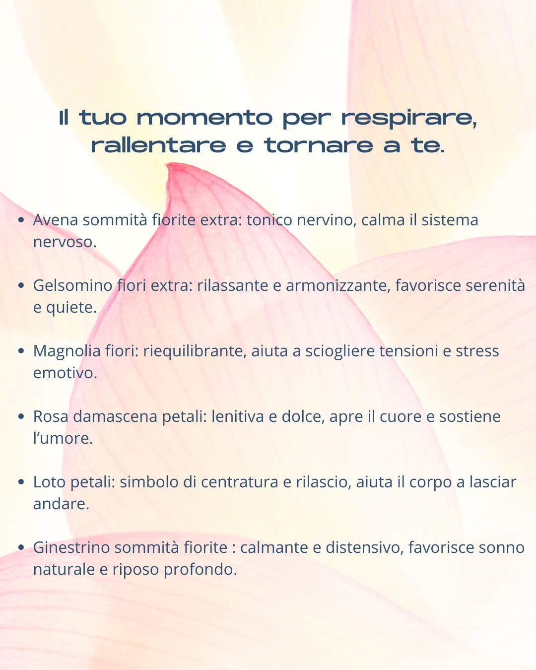 Respiro profondo infuso con piante per ansia, stress e sonno
